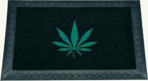 cannabis doormat leaf